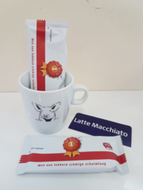 Verwenmoment: varken mok met Latte Macchiato