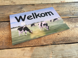 Welkom bordje koe