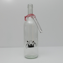 Bottle with sheep painting: mood light, nuts, sugar bowl or vase.