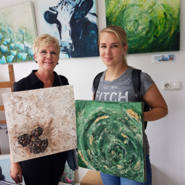 Zaterdag 21 juni 2025 Workshop mixed media met acrylverf in Raalte