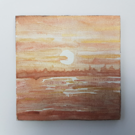 Zonsondergang: Mini aquarel