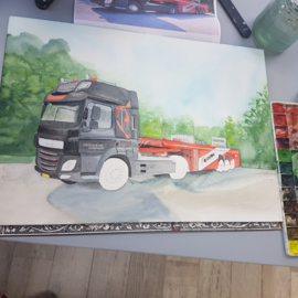 Les aquarel schilderen van narcis: Realtime tutorial video + werkbladen + lijntekening
