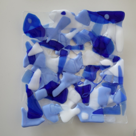 Schaal abstract blauw glasfusion
