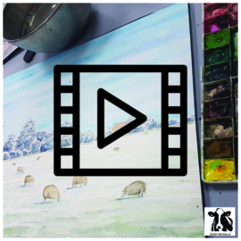 Live les / tutorial aquarel: schapen in de winter