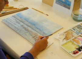 Workshop: aquarel schilderen op papier op uw locatie (datum in overleg)