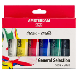 6 x Acrylverf Amsterdam 20 ml