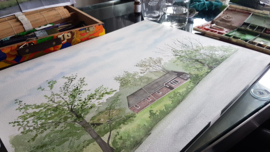 aquarel schilderij in opdracht