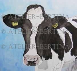 Cow watercolor painting