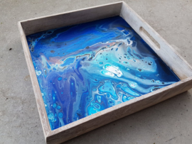 dienblad blauw acryl gieten