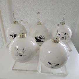 Kerstbal decoratie met  koe