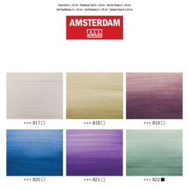 6 x Acrylverf Amsterdam parelmoer  20 ml