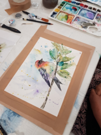 Workshop: aquarel schilderen op papier op uw locatie (datum in overleg)