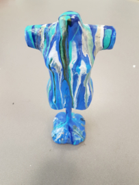 Torso blauw beeld (acryl gieten)