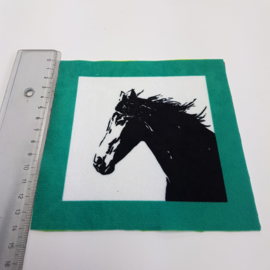 Paard met groen turquoise rand: stofje