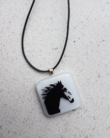 horse glass pendant necklace atelier bertina