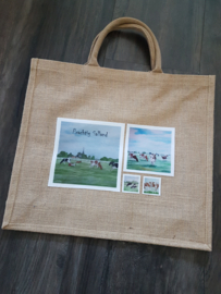 Koeien jute shopper tas (Prachtig Salland)