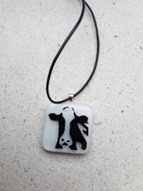 Cow glass pendant necklace atelier bertina