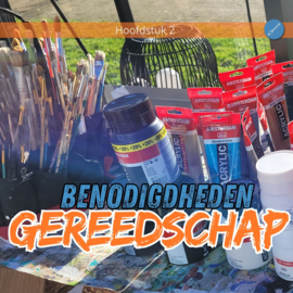 Praktische basis acryl schilderen (fysiek kennisboek, tutorials en fysieke werkbladen boek)