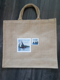 Skutjses jute shopper tas (Moai Fyslân)