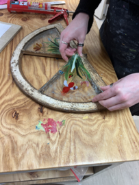 Stalraam met bloemen glasfusion