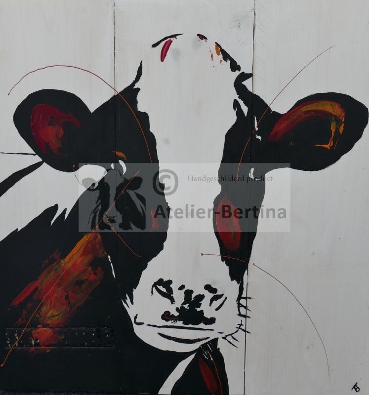 Cow on scaffold wood painting