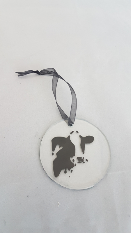 glass hanger with a cow