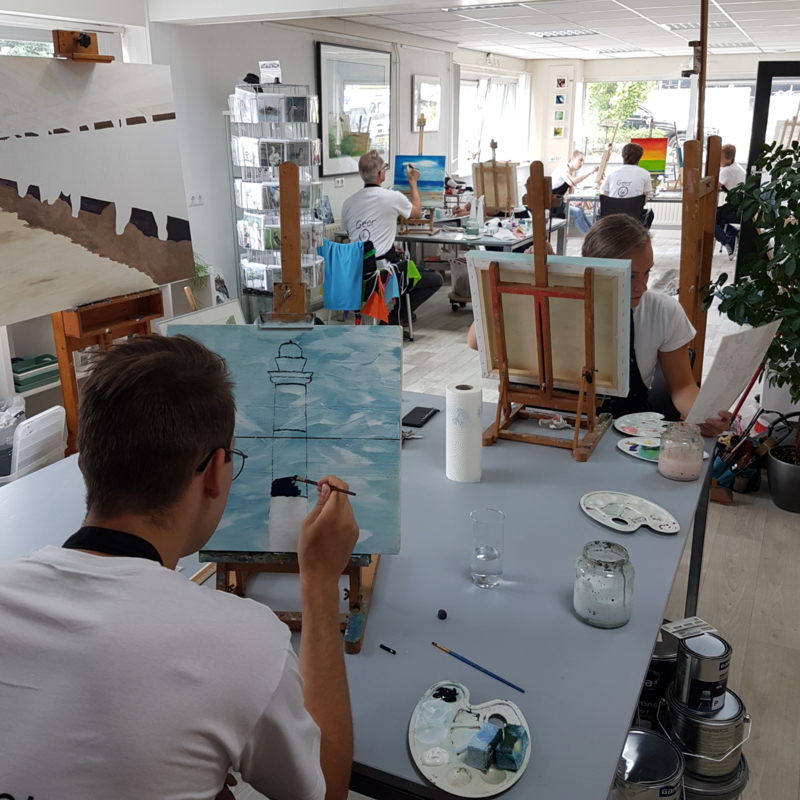 Zaterdag 16 september 2023 workshop acryl schilderen in Raalte