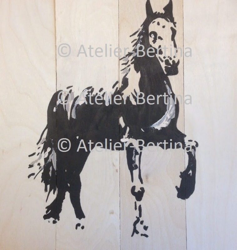 Paard schilderij op hout