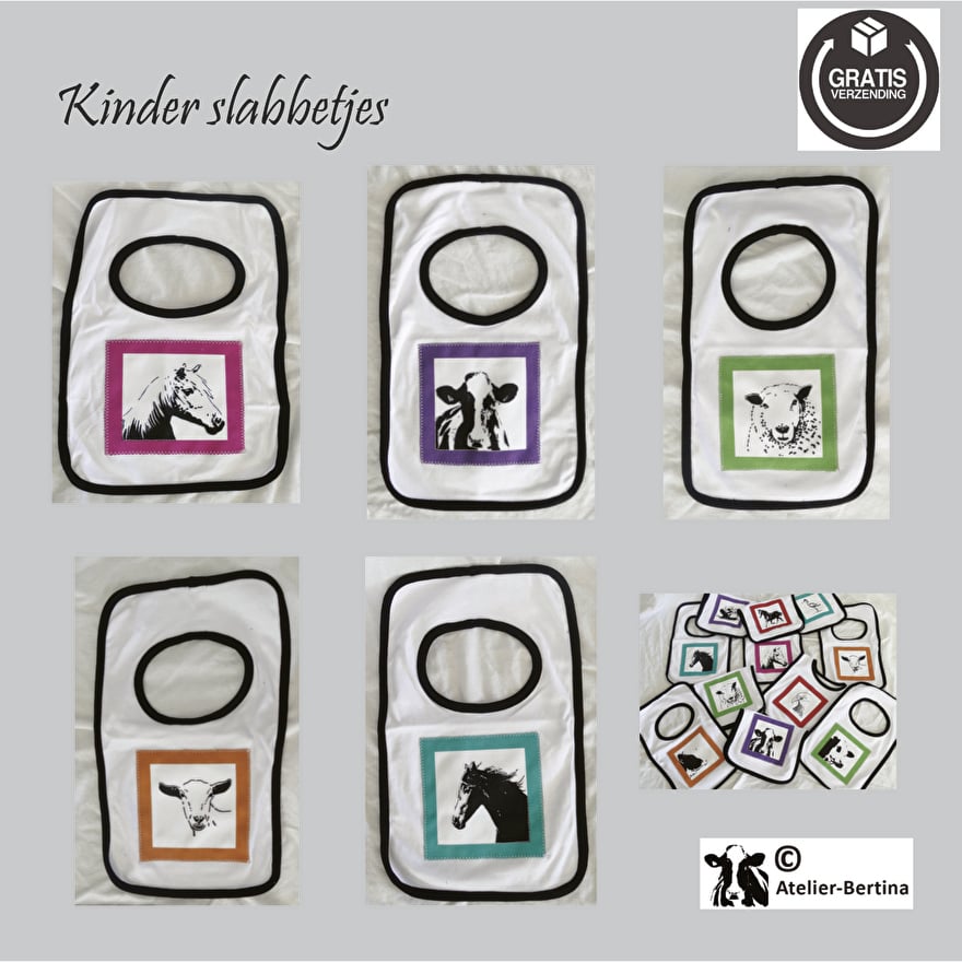 baby en kinderslab koe paard schaap vogel geit atelier bertina kunst