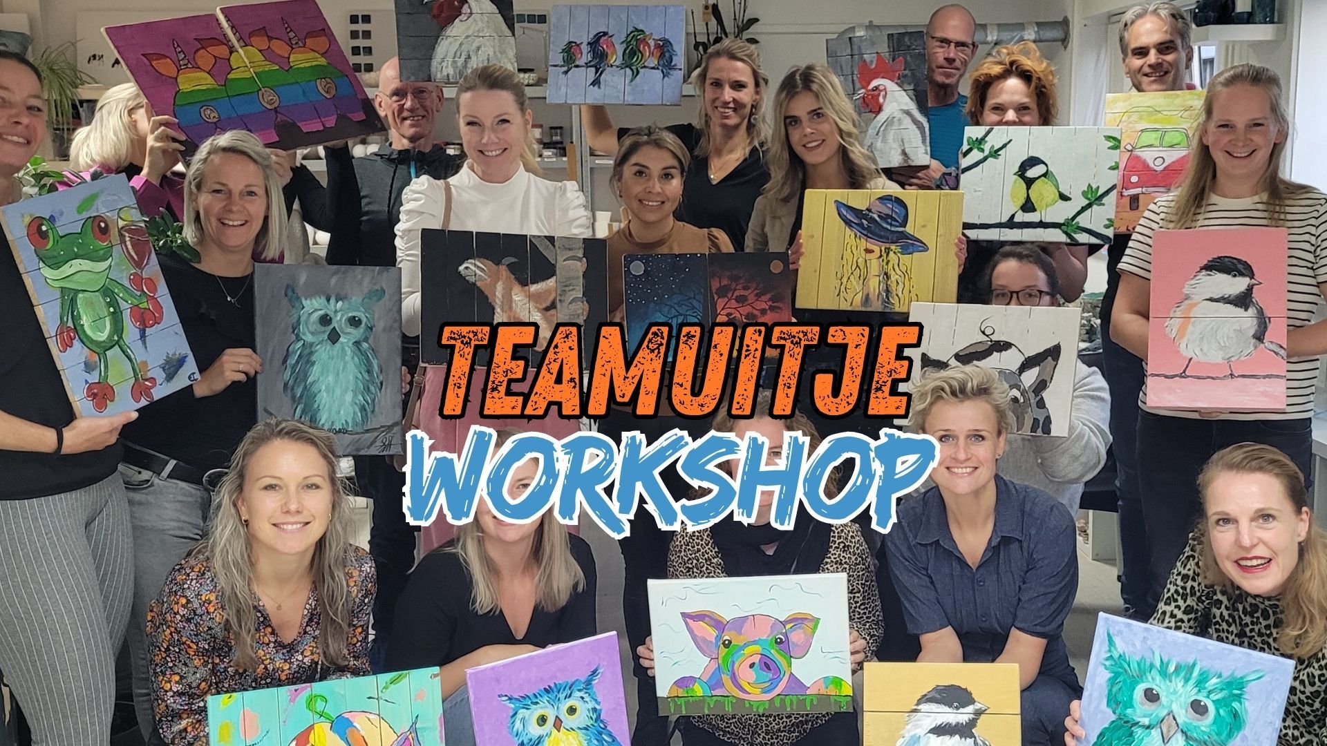 Team uitje workshop kunst schilderen keramiek glas creatief raalte 