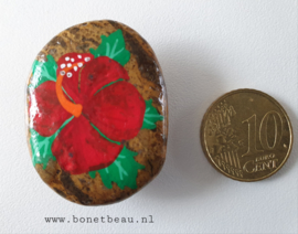 Stenen magneet  bloem Rood