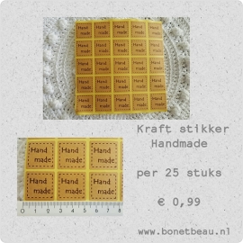 Kraft stikker Handmade per 25 stuks