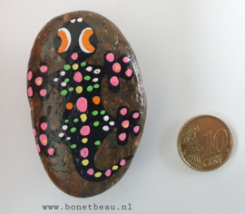 Stenen magneet Gekko rose-groen