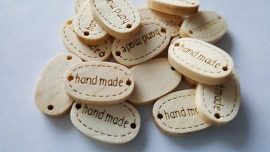 Label "handmade" hout per 10 stuks
