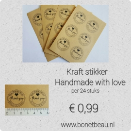 Kraft stikker Handmade with love