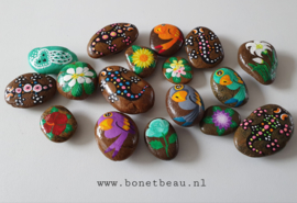 Stenen magneet Bloemetjes