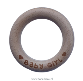 Beukenhouten ring Baby Girl