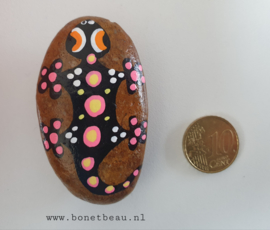 Stenen magneet Gekko rose-geel