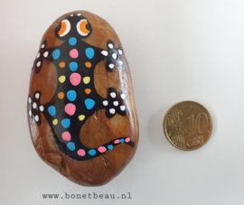 Stenen magneet Gekko blauw-rose