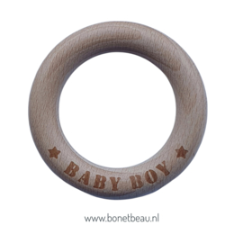 Beukenhouten ring Baby Boy