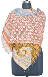 Vintage Kantha Sari Sjaal