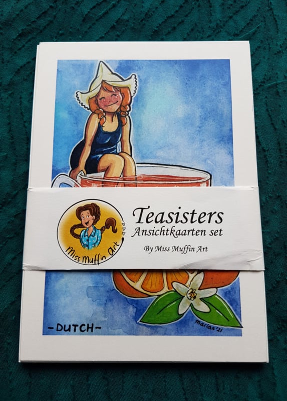 Postkaarten (12x): Tea sisters by Miss Muffin Art