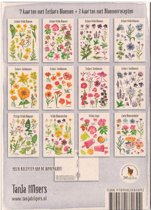 Postkaarten (12x):  eetbare bloemen