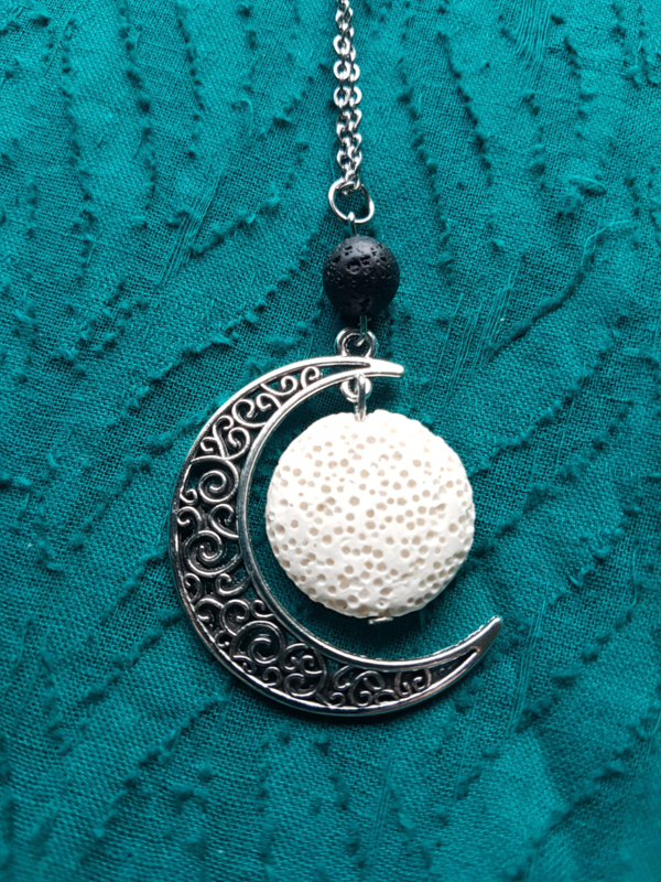 Etherische olie medallion: Moon - Lavastone