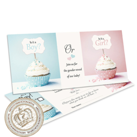 The little cupcakes - Gender Reveal Party Invites  (E)