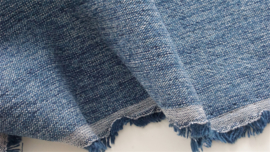 JAPANESE YARN DYED Cotton blended blue