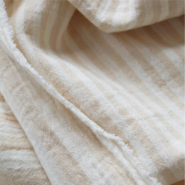 KOKKA Washed Double Gauze Stripe oat