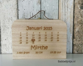 Houten geboortekoffertje voor Mirthe