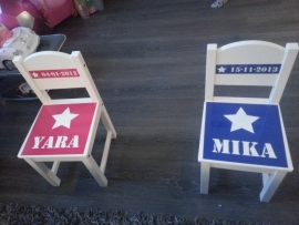 Stickers voor stoeltjes van Yara en Mika