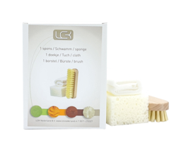 LCK® leather brush, sponge and cloth